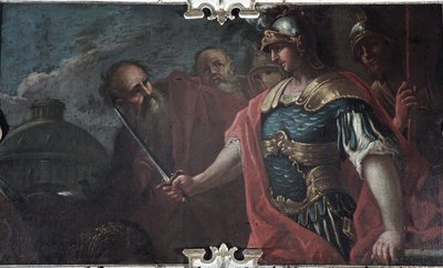 Alexander the Great Cutting the Gordian Knot by Livio Retti