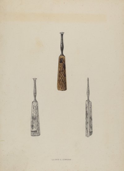 Leather Guide Marker, c. 1937 by Lloyd Charles Lemcke