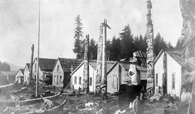 Indian Village at Howkan, Alaska, 1896 by Lloyd Valentine and Pond, Edwin Percy Winter