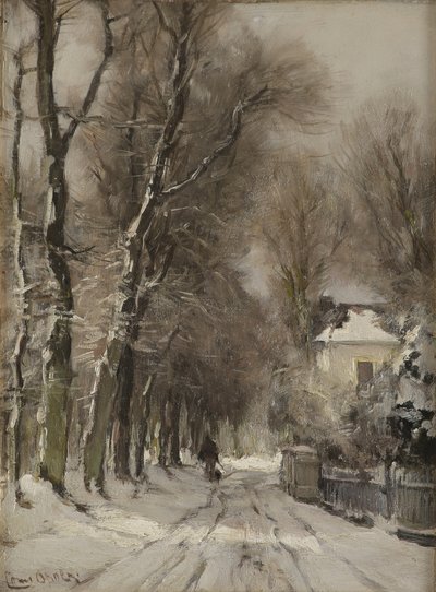 A snow covered path in winter by Lodewijk Frederik Hendrik (1850 1936) Apol