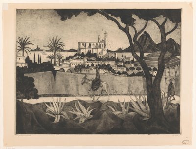 Bastia on Corsica by Lodewijk Schelfhout (signed by artist)