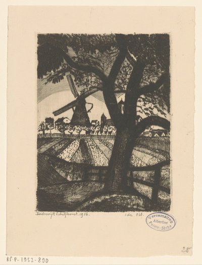 Orchard by Lodewijk Schelfhout (signed by artist)