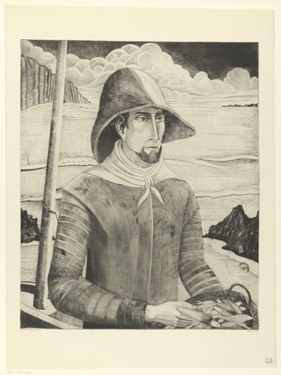 Breton Fisherman by Lodewijk Schelfhout (signed by artist)