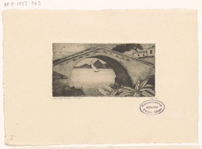 Bridge in Corsica by Lodewijk Schelfhout (signed by artist)
