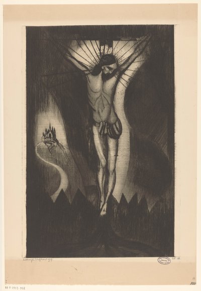 Christ on the Cross by Lodewijk Schelfhout (signed by artist)