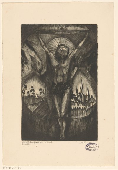 Christ on the Cross by Lodewijk Schelfhout (signed by artist)