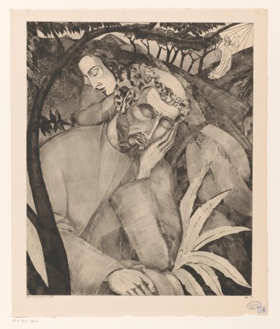 Christ on the Mount of Olives by Lodewijk Schelfhout (signed by artist)