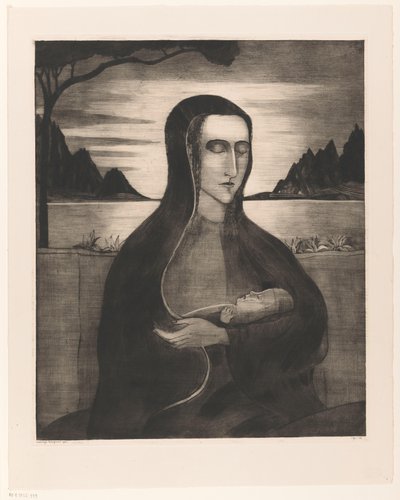 Corsican Woman with Child by Lodewijk Schelfhout (signed by artist)