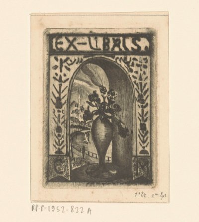 Ex Libris of C. van der Meulen by Lodewijk Schelfhout (signed by artist)