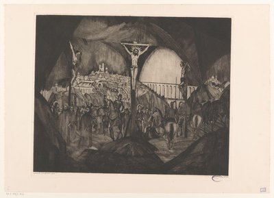 Golgotha I by Lodewijk Schelfhout (signed by artist)
