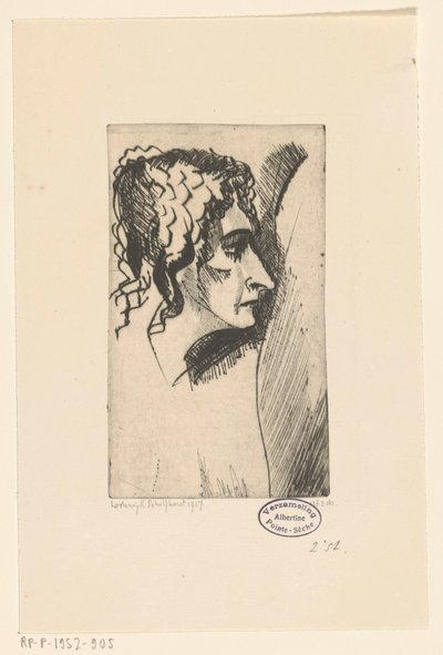 Head of a Woman by Lodewijk Schelfhout (signed by artist)