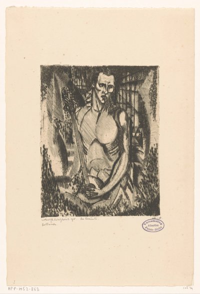 Musician by Lodewijk Schelfhout (signed by artist)