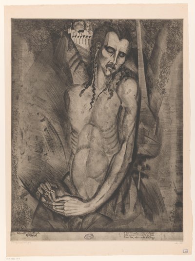 Naked Man with Closed Eyes (The Martyr) by Lodewijk Schelfhout (signed by artist)