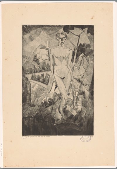 Nude Woman in a Landscape by Lodewijk Schelfhout (signed by artist)
