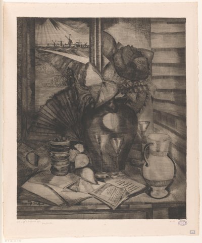 Still Life by a Window (Les Helianthes) by Lodewijk Schelfhout (signed by artist)
