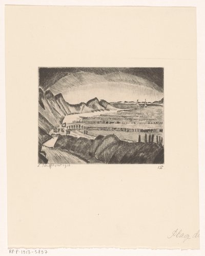 Beach of Domburg by Lodewijk Schelfhout (signed by artist)