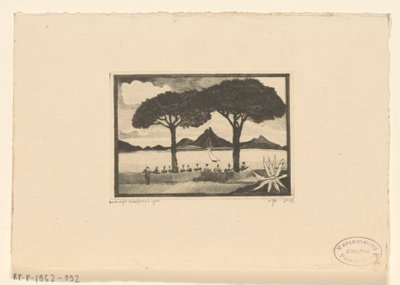 Two Trees (original title: Les Deux arbres) by Lodewijk Schelfhout (signed by artist)