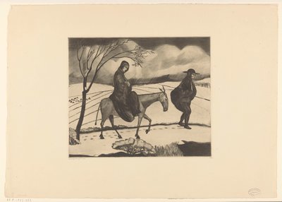 Flight to Egypt by Lodewijk Schelfhout (signed by artist)