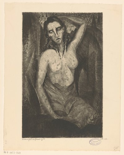 Seated woman by Lodewijk Schelfhout (signed by artist)