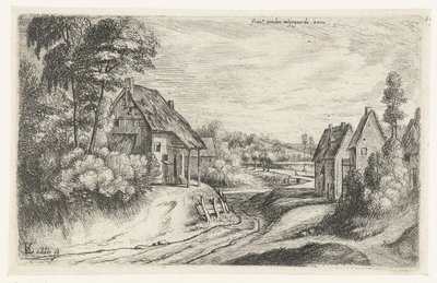 Landscape with Two Farms along a Road by Lodewijk de Vadder