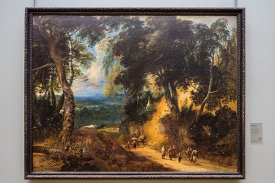 The Soignes Forest with Market Vendors by Lodewijk de Vadder