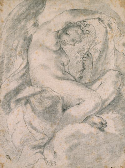 A Nymph Possibly Flora Amid Clouds, 1575-1619 by Lodovico Carracci