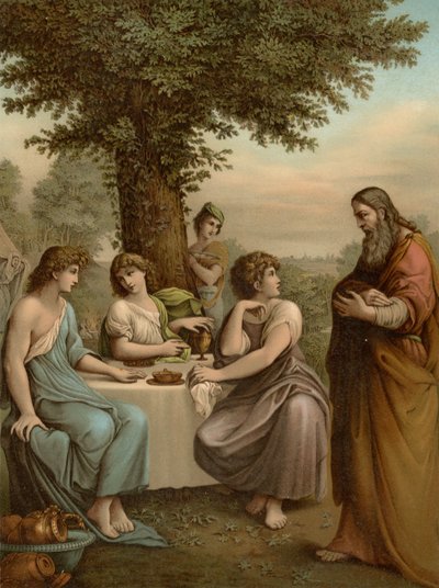 Abraham Entertains Angels by Lodovico after Carracci