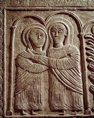 Barbarian Art of Lombardy: Visitation, Saint Elizabeth and Saint Mary by Lombard School