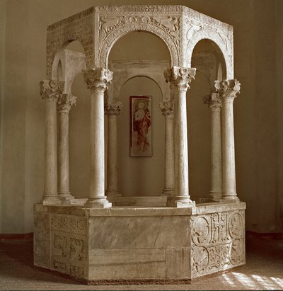 Archaeology of the Middle Ages: Barbarian Art of Lombardy - Baptismal Source of Patriarch Callisto by Lombard School