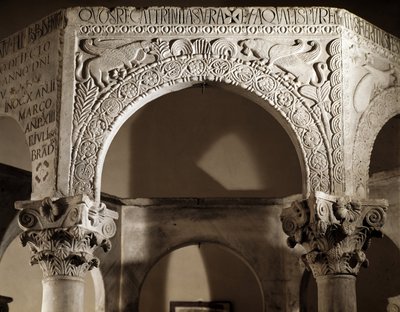 Lombard Art, Renaissance of Liutprand: Detail of Arch Decorated with Reliefs by Lombard School