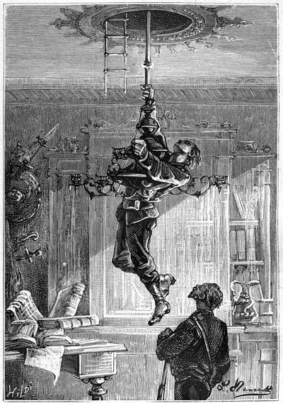 Drawing by Leon Benett, from the book of Jules Verne 