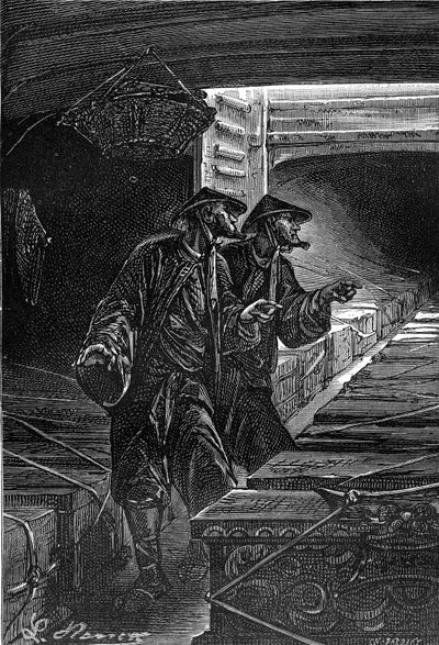 Drawing by Leon Benett, from the book by Jules Verne 