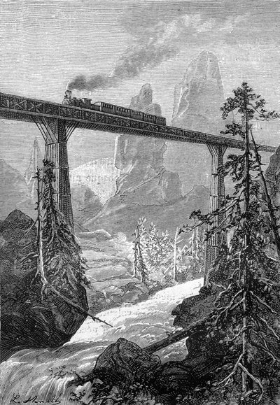 Drawing by Leon Benett, from the Book of Jules Verne 