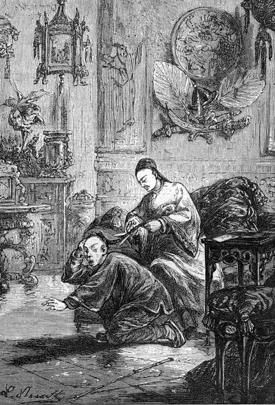 Drawing by Leon Benett, from the Book of Jules Verne 