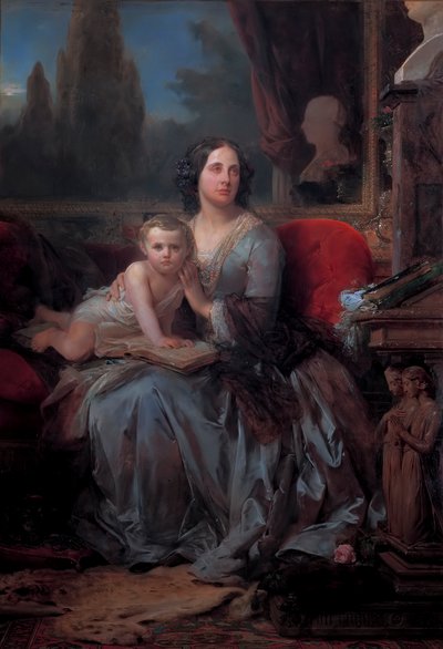 Maria Brignole-Sale De Ferrari with her son Filippo by Léon Cogniet
