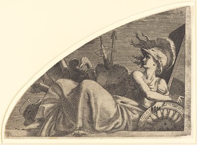 Bellona Seated on Her Trophies by Léon Davent after Francesco Primaticcio