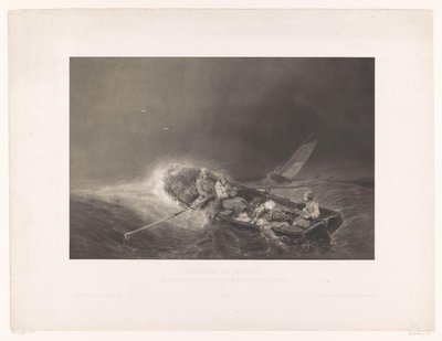 Fishermen in a Rowboat at Sea (Marine Views) by Léon Jean Baptiste Sabatier