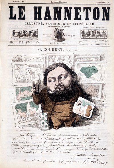 Portrait of Gustave Courbet, French Painter (1819-1877). In Le Hanneton by Léonce Justin Alexandre Petit