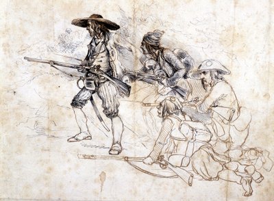 Soldiers chouans - drawing by Léonce Pepetit, B.M. de Dinan by Léonce Justin Alexandre Petit