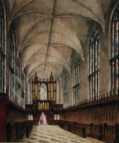 Interior of New College chapel after later 18th century alterations, c.1870 by Loraine Salome Estridge