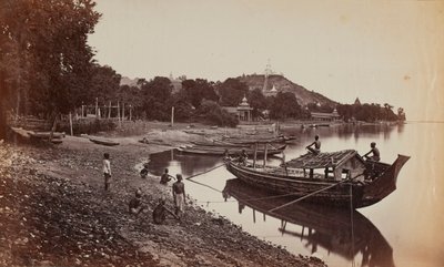 Boats at Ava, Burma by Lord Henry Rawlinson