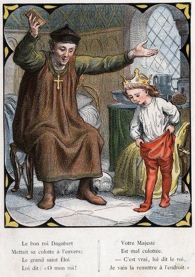 Illustration by Lorenz Frolich (1820-1908) for the popular song The Good King Dagobert. Edition J. Hetzel. Around 1880 by Lorens Frolich