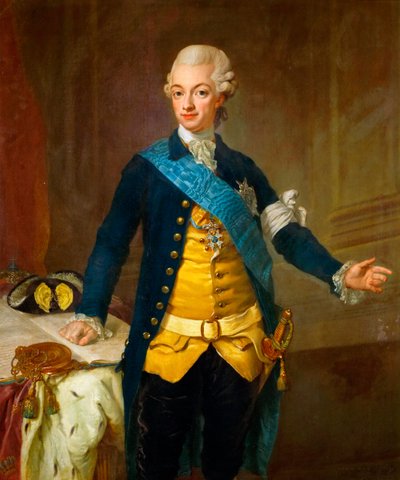 Portrait of Gustav III of Sweden by Lorens the Younger Pasch