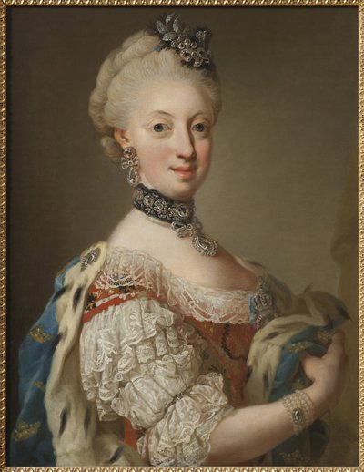 Portrait of Sophia Magdalena of Denmark, Queen of Sweden by Lorens the Younger Pasch