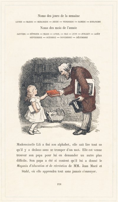 Mademoiselle Lili Can Read, Page 40 - Alphabet of Mademoiselle Lili, by L. Froelich and by a Dad (Hetzel Himself). Bibliotheque & Magasin d