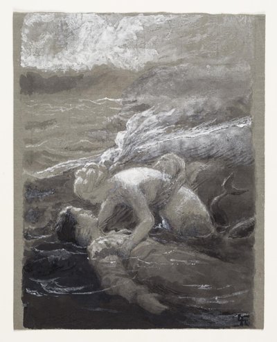 The Little Mermaid Rescues the Drowning Prince by Lorenz Frølich