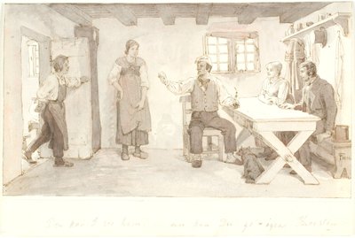 A Farmer Calling His Son In by Lorenz Frølich