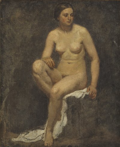 Female Nude in the Studio of Thomas Couture by Lorenz Frølich