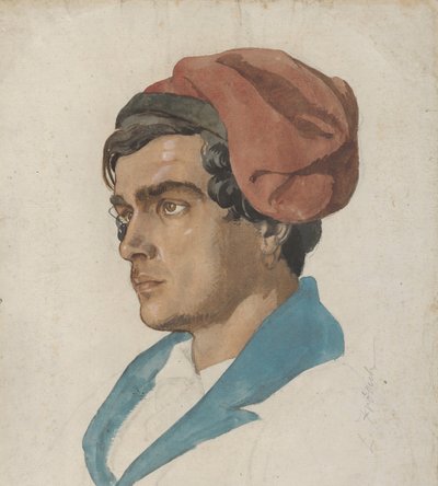 Head Study of a Fisherman from Capri by Lorenz Frølich
