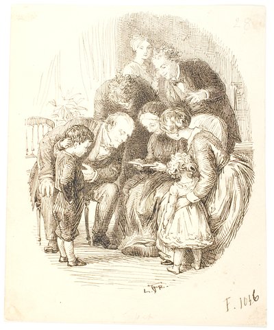 Reading Aloud. Family Group by Lorenz Frølich
